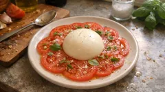 Rajčatové carpaccio s mozzarellovou panna cottou: svěží předkrm, který vypadá restauračně